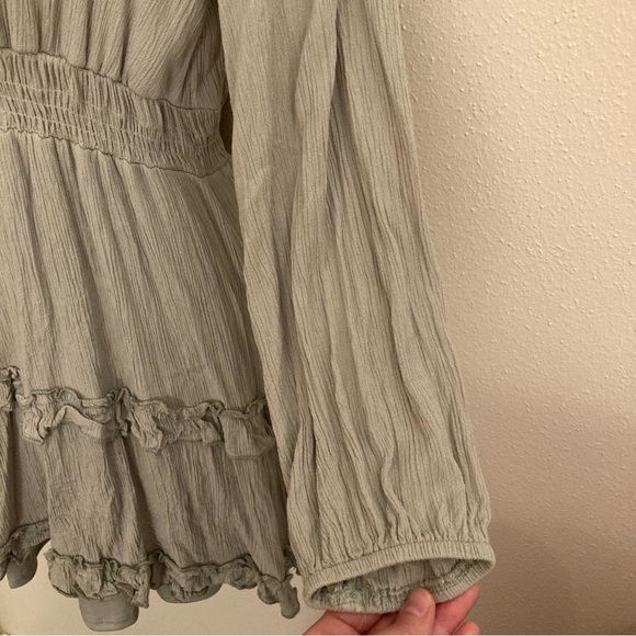 Altar’d State Pistachio Pastel Green Spring Coquette Designer Long Sleeve Dress - Picture 5 of 17